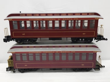 G Scale Bachman AT & SF Passenger Car Lot of 2