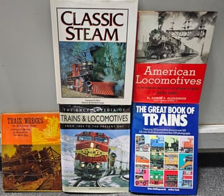 Great, Railroad - Steam Locomotives, Train Wrecks, & More Book Lot OF Five