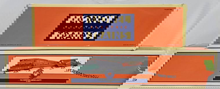 Lionel Operating Sawmill & Conveyor Lumber Loader: Lionel Train Accessories Lot of Two, both are (New In Box) C-10 condition. 1. Lionel 6-12873, Operating Sawmill 2. Lionel 6-14001, 364 Conveyor Lumber Loader.