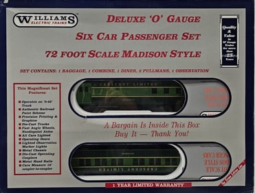 Williams Southern 72 ft. Scale Madison Car Set