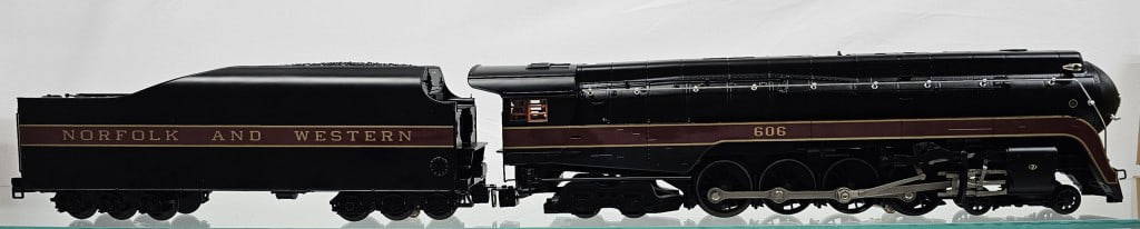 Lionel Norfolk & Western J Class Loco. & Tender: Modern Era, Lionel 6-38026, Norfolk & Western J Class Locomotive & Tender O-Scale Size. Tested and in working order and in original box, and shipping box.. C-9+ condition. Note: This is a heavy and la