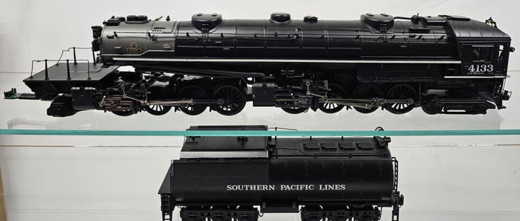 MTH Southern Pacific AC-6 Forward Steam Engine: MTH Southern Pacific 4-8-8-2 AC-6 Forward Steam Engine, with Proto Sound 2.0, (Hi-Rail Wheels) and 3-Rail Features. Tested and in Working condition. See photo will need to be put back into the joint p
