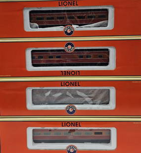 Lionel Southern Pacific 18" Alum Passenger Car Set: Lionel Southern Pacific 18" Aluminum Heavyweight Passenger Car Set of 4 all are in the original boxes and shipping boxes. Boxes condition are Bricks. All are in C-8 or better. Two car have one window