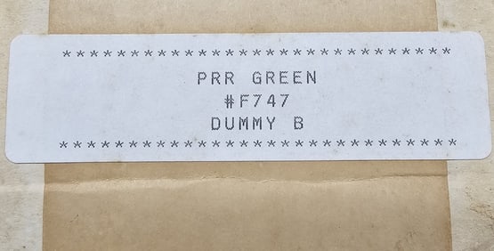 Williams #F747 Pennsylvania Green Dummy "B" (NIB)