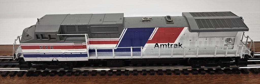 MTH Amtrak GE Dash 8 Diesel Cab#502-Proto Sound: MTH 20-2171-1, Amtrak G.E. Dash 8 Diesel Cab # 502-Proto Sound & #-Rail Features. Tested and in working order. C-9+