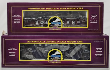 MTH Premier Southern Gondola&Wood Chip Hopper Lot