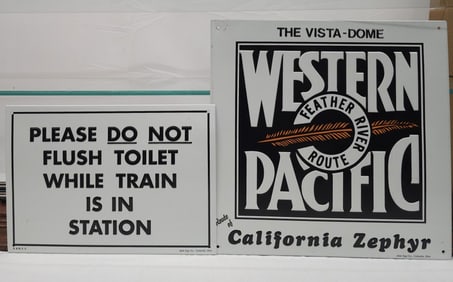 Vintage Railroad Sign & Western Pacific SST Sign
