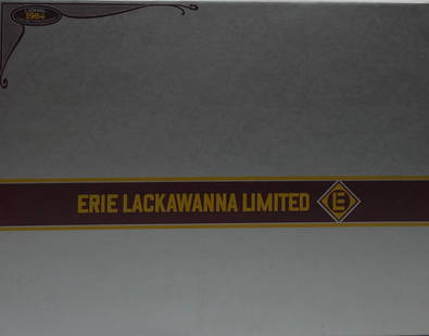 Lionel Erie Lackawanna Limited 1984 C-10: Lionel 6-1451, O Gauge Erie Lackawanna Limited 1984 in investment grade C-10 condition. The box is a Brick. Listed as follows: 8458 Erie Lackawanna SD40 Locomotive, a 7303 Erie stock car, a 6524 Erie