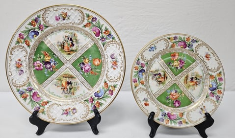 Dresden Schumann Quaterfoil 11" & 8 3/8" Plates