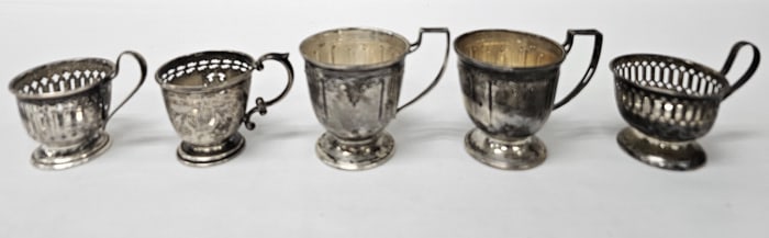 Sterling Demitasse Cup Holder Lot of 5