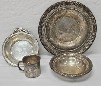 Solid Sterling Silver Tray & Bowl