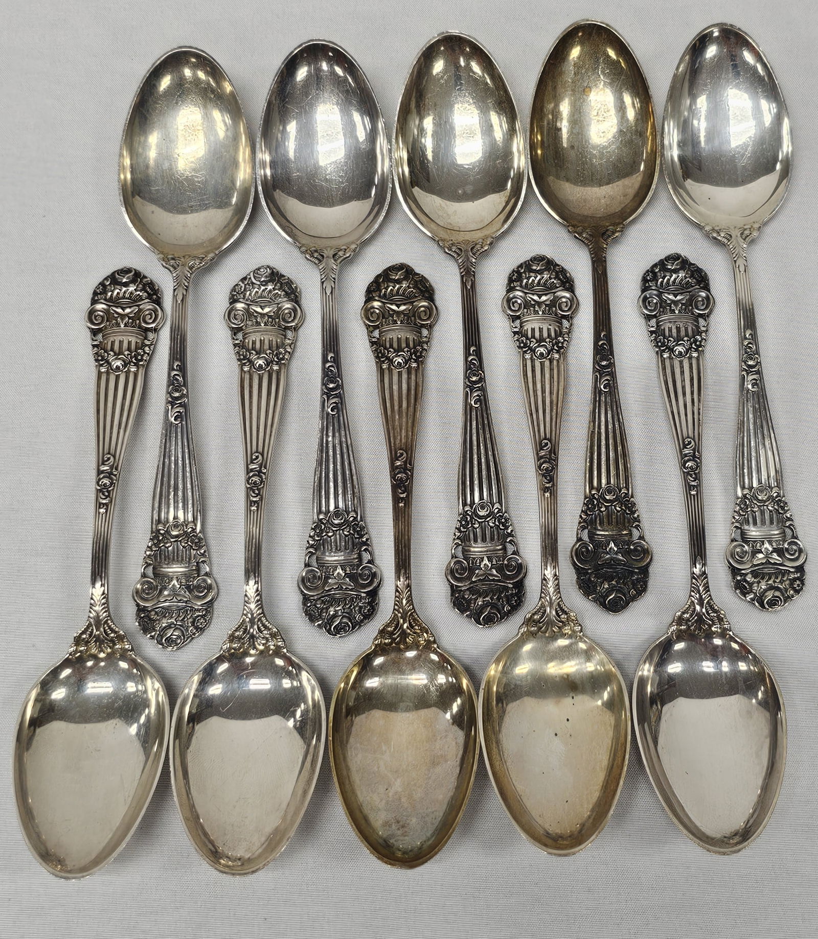 Towle Sterling Silver "Georgian" Spoons Lot of 10 (1 of 3)