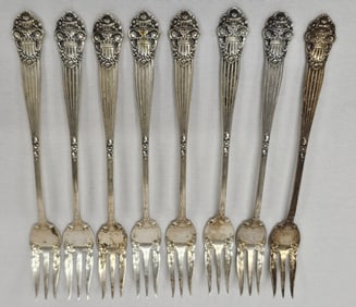 8 Towle Sterling Silver "Georgian" Oyster Fork Lot