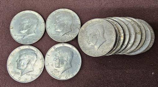 1964 D Kennedy Half Dollar Lot of 13