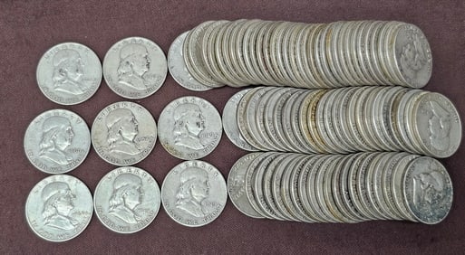 Franklin Half Dollar Lot of 84