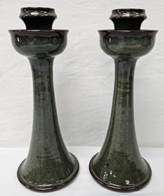 Jugtown Vernon Owens Candle Sticks 1987