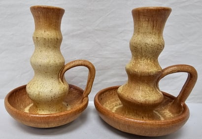 Cole Pottery Candlesticks, North Carolina