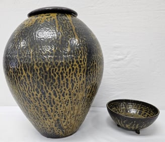 Stunning Chris Luther Lidded Jar & Bowl