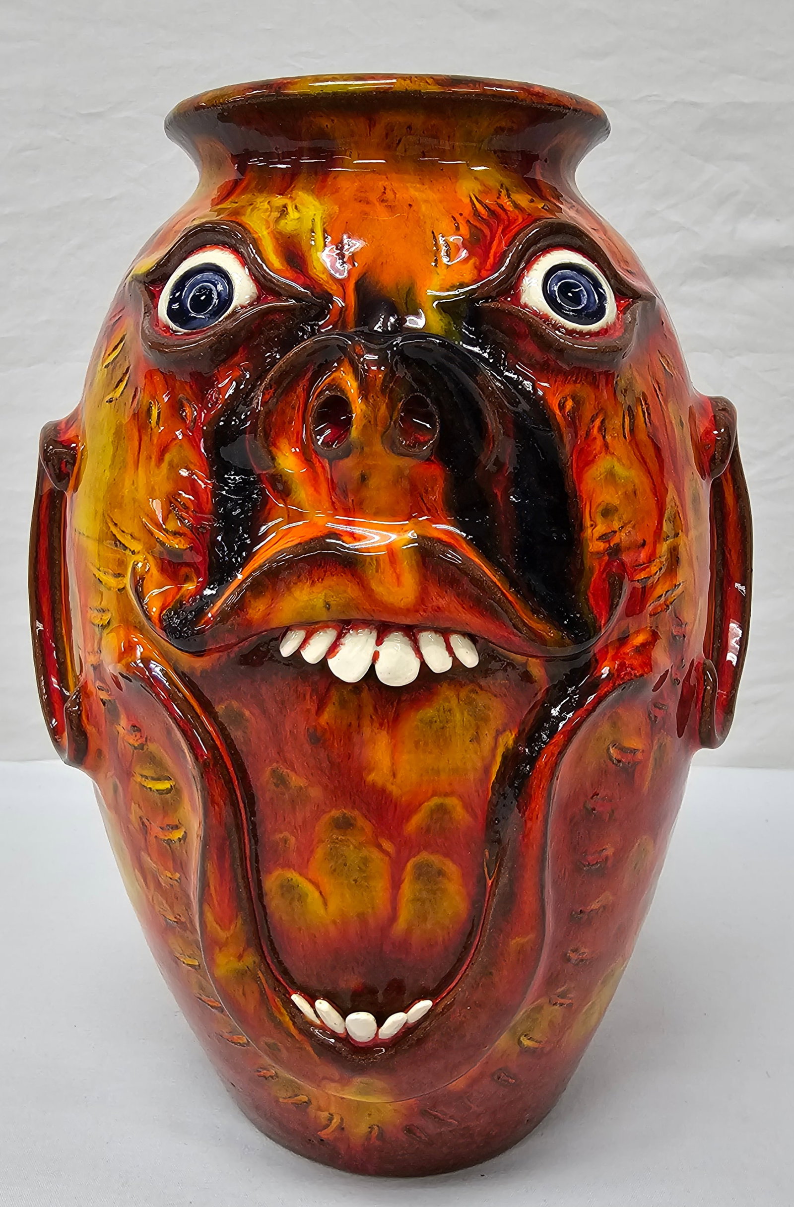 Roger Corn Fire Glaze Face Jar (1 of 3)