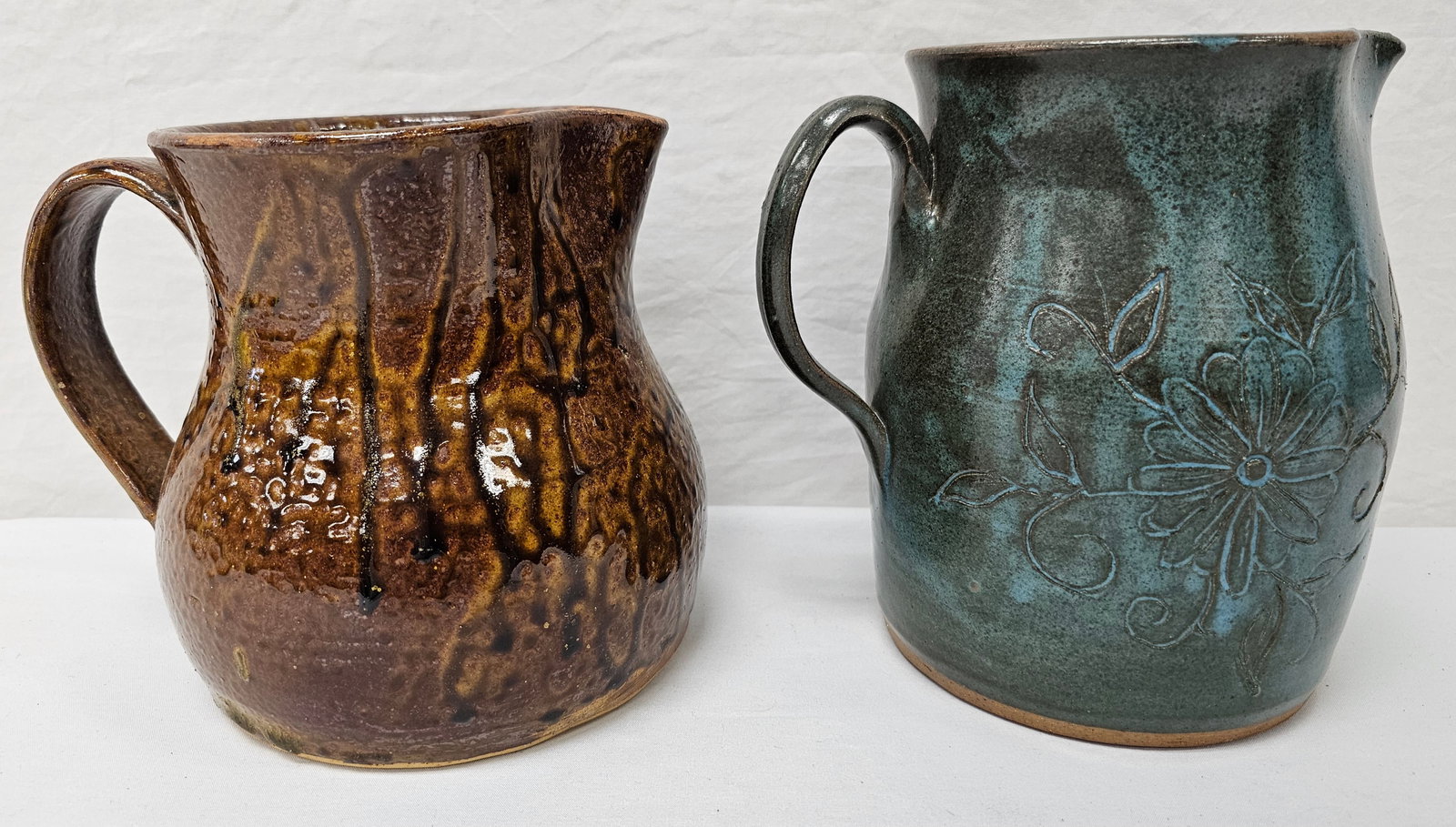 Wilford Dean Folk Pottery Pitcher Lot (1 of 3)