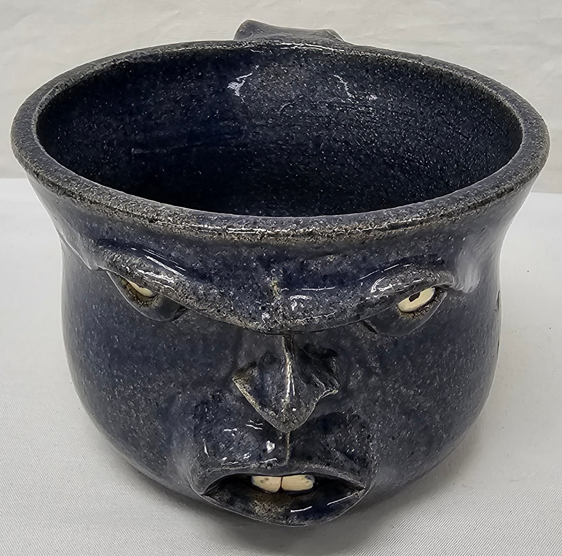 Steve Turpin Folk Pottery Face Gravey Pitcher (1 of 3)