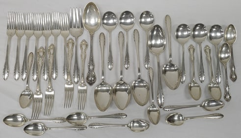 Large Sterling Silver Flatware Lot, 1,560 Grams Total Weight