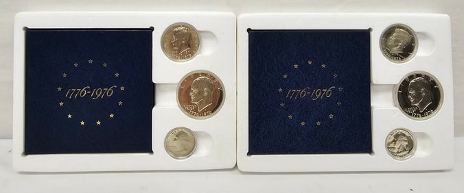 US Bicentennial Silver Proof Set Lot of 2