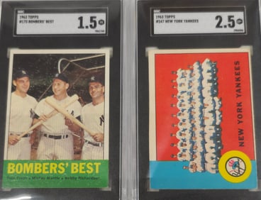 1963 Topps New York Yankees Card Lot of 2