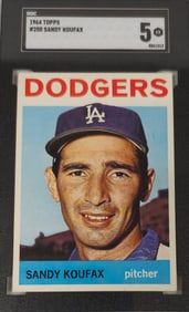 1964 Topps #200 Sandy Koufax Card, SGC Graded 5