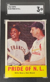 1963 Topps #138 Pride of  N.L. SGC Graded 3