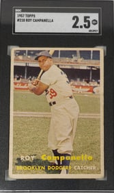 1957 Topps #210 Roy Campanella Card SGC Graded 2.5