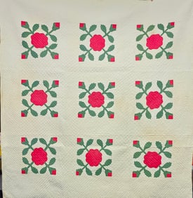 Rare Democrate Rose of Sharron Quilt
