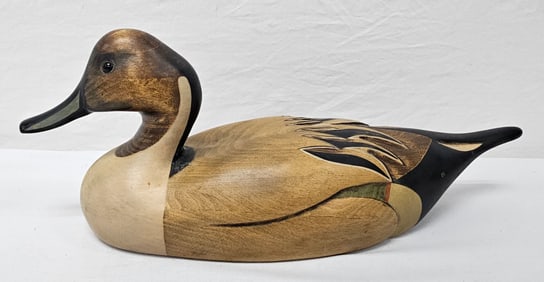 Tom Taber Pintail Drake Carved Duck Decoy 1983