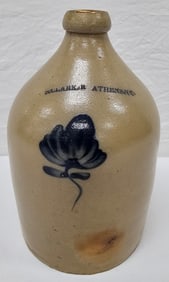 Nathan Clark Jr. Athens, NY Cobalt Decorated Jug