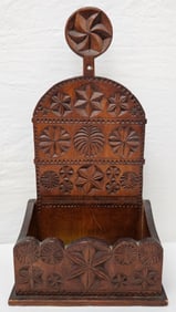 Scarce 1800's New England Hanging Wall Box