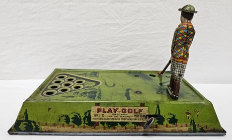 1920s Strauss Tin Windup “Play Golf” Golf Game