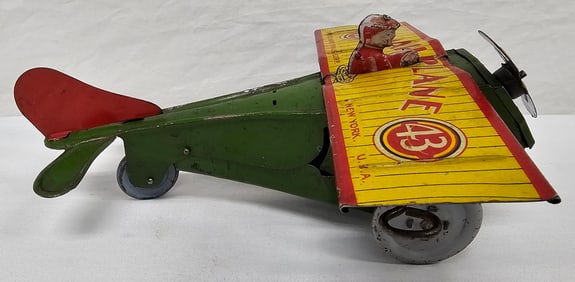 1920’s Ferdinand Strauss Tin Wind-Up Mail Plane