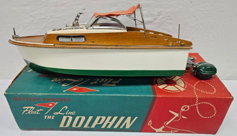 Fleet Line Dolphin Speed Boat Toy With Box & Motor