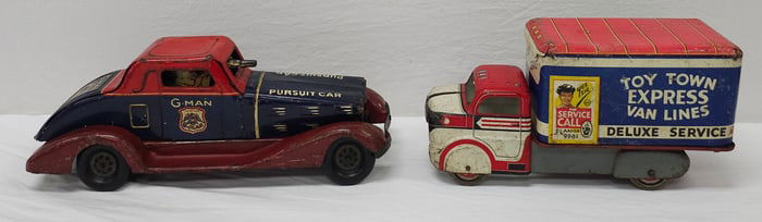 Marx G-Man Car & Toy Town Express Van