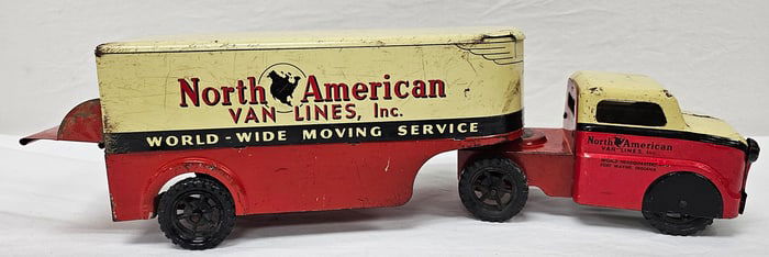 1950s Banner North American Van Lines Toy Truck