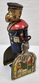 Marx Tin Litho Popeye Windup Toy W Parrot Cage