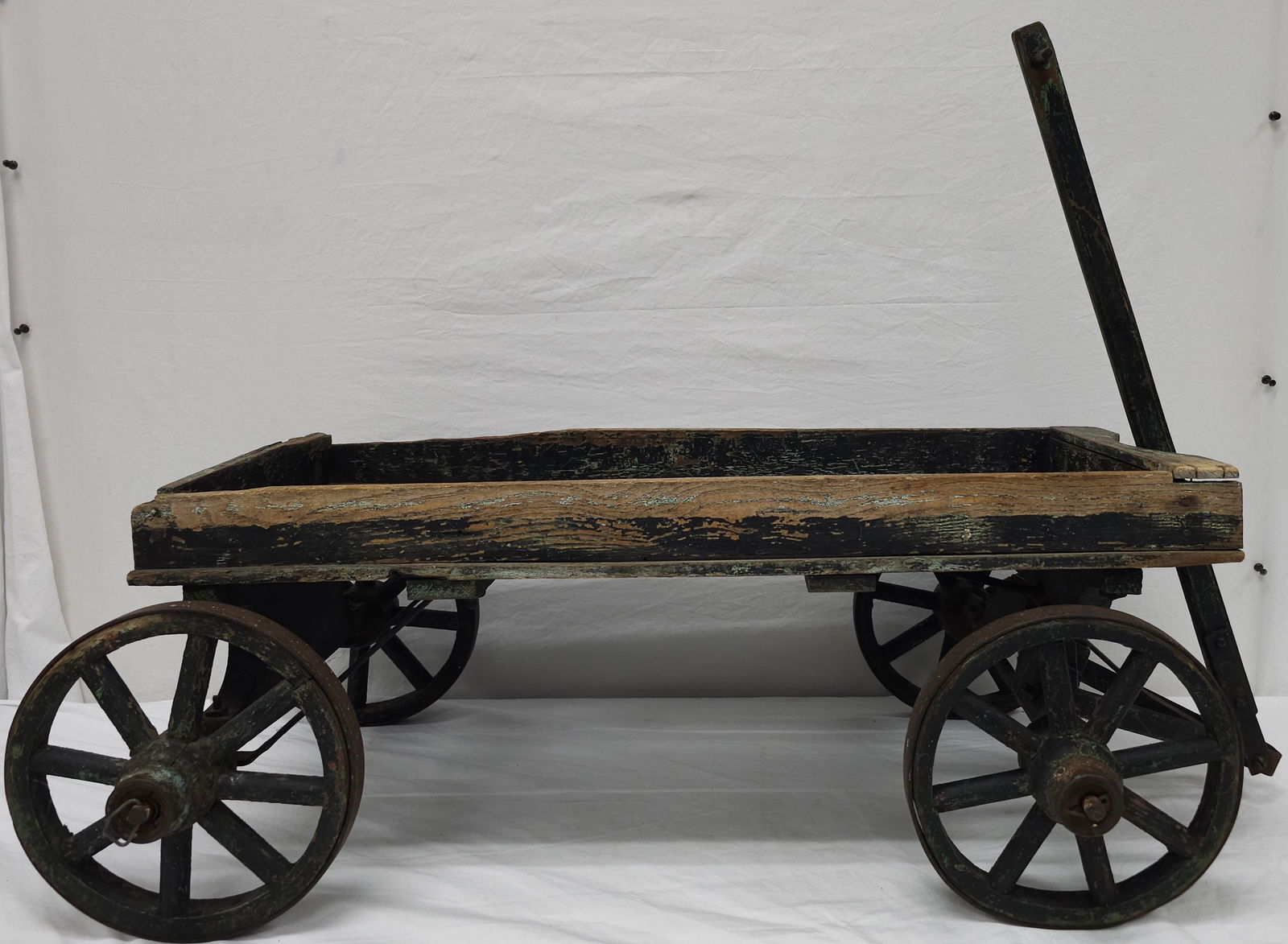 Early 1870s Painted Childs Pull Wagon or Farm Cart: Early 1870s Painted Childs Pull Wagon or Farm Wagon/Cart. Overall Very Good condition. This will ship, Pull handle can be removed. Size: 31 1/2" Long