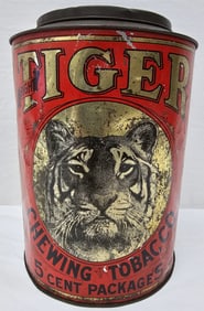 Tiger Chewing Tabacco Advertising Tin