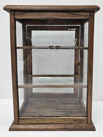 Smith Bros. Cough Drops Small Oak Display Cabinet