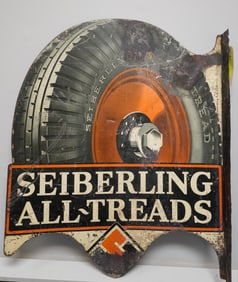 Rare & Early 1900s Seibering Tire Flage