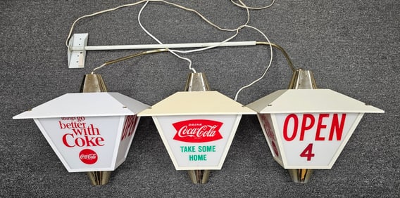 1950-60s Coca Cola Rotating Light Set of 3 W/Box