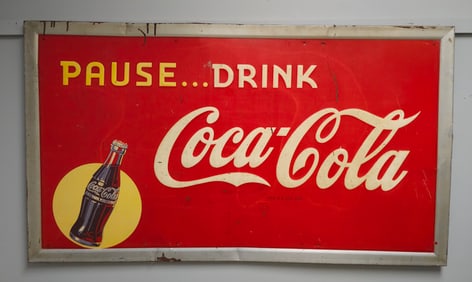 1941 Pause... Drink Coca Cola Advertising Sign