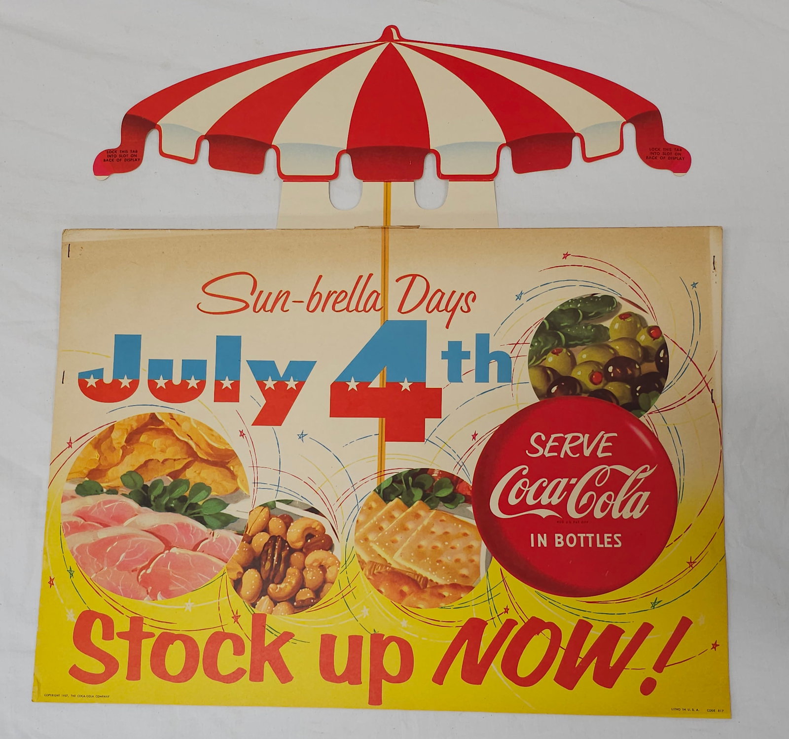 1957 Coca Cola Store Display Advertisement: 1957 Coca Cola Store Display Advertisement with the original box and is in collector grade condition. Unused Display.