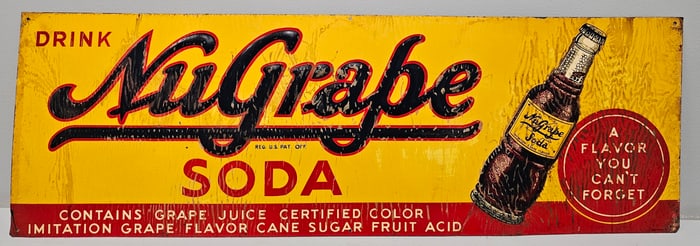 NOS NuGrape Soda (SST) Soda Advertising Sign