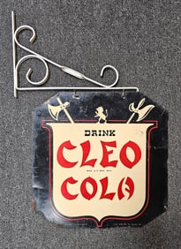 Rare Drink Cleo Cola Hanging Sign / Bracket